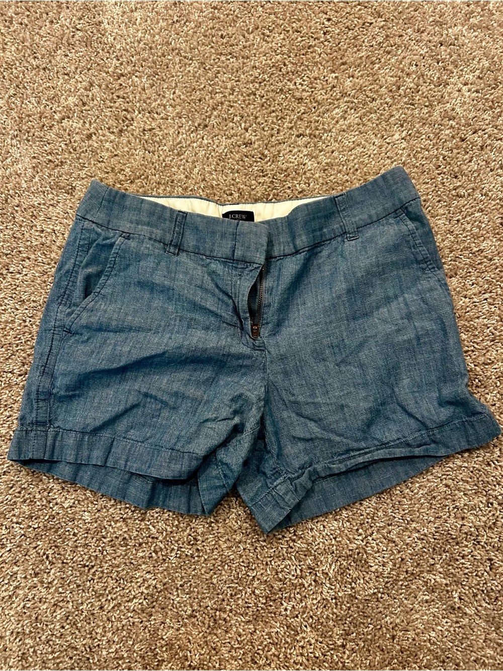 J. Crew Women's Chambray Denim-Look Shorts in Medium Blue